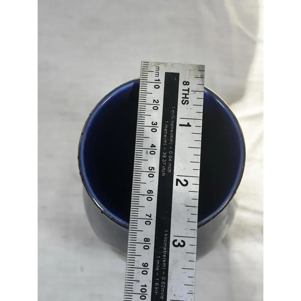 Vintage UC Japan Peacock Vase Cobalt Blue Gold Floral 7” Porcelain